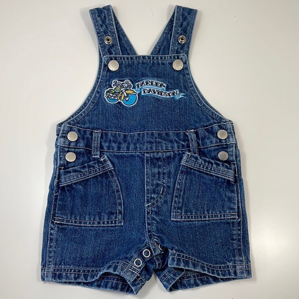 HARLEY DAVIDSON , vintage Baby denim Overalls, 6-9 M